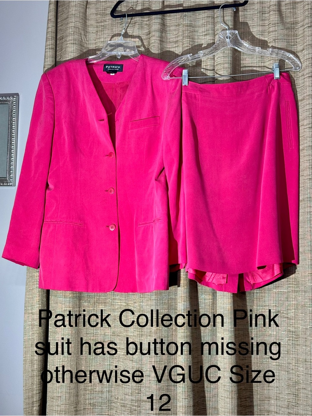 Patrick Collection Women's Hot Pink Blazer and Skirt Set
